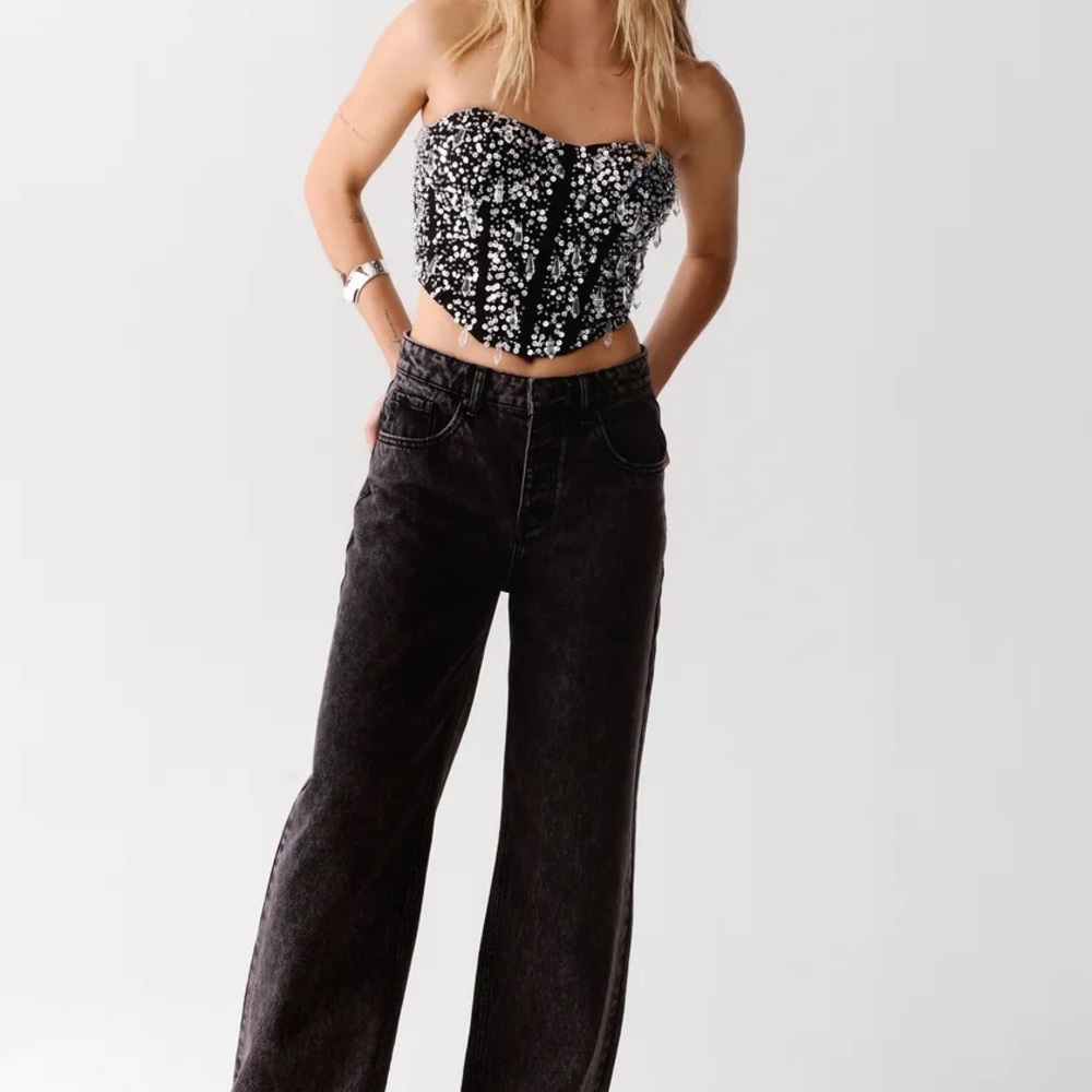 NastyGal
Mesh Hand Embellished Droplet Corset Top (size 4)